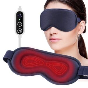 Electric Heated Massage Eye Mask for Relaxation Dry Eyes Fatigue - Navy